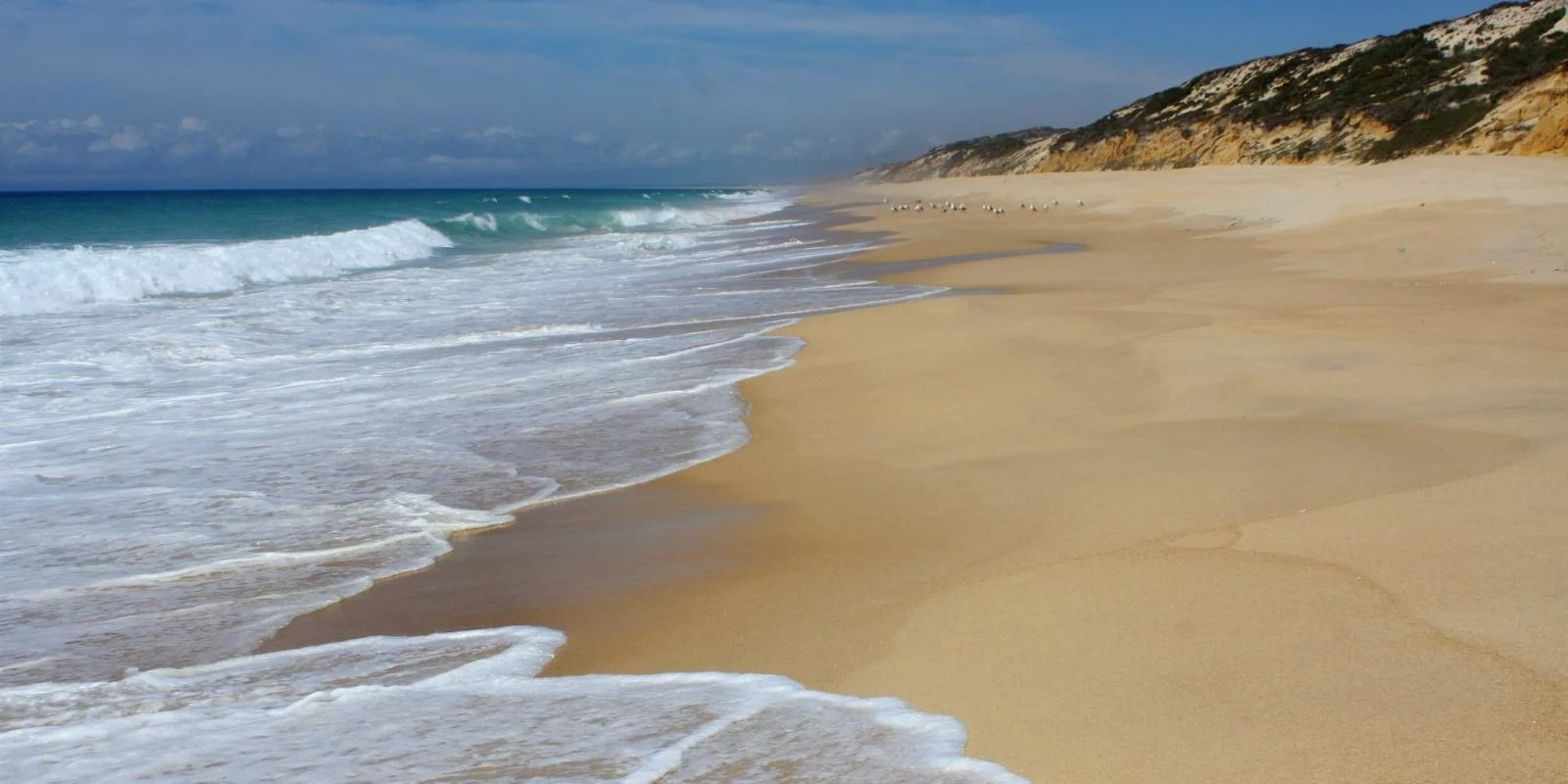 Expansive View to One of the Beautiful Beaches in Comporta along the Alentejo Coast in Portugal