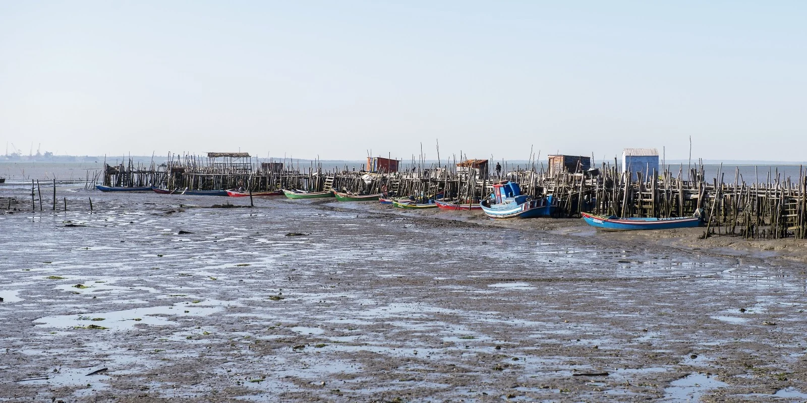 The Stilted Pier in Carrasqueira At Low Tide